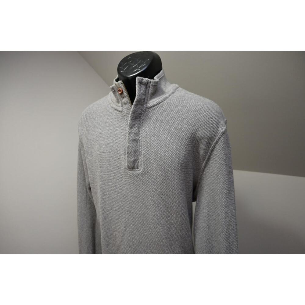 Southern Proper 1/4 Zip Pullover Mens Medium Gray Loose Knit Sweater Excellent